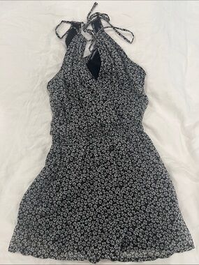 Black Floral Romper Abercrombie